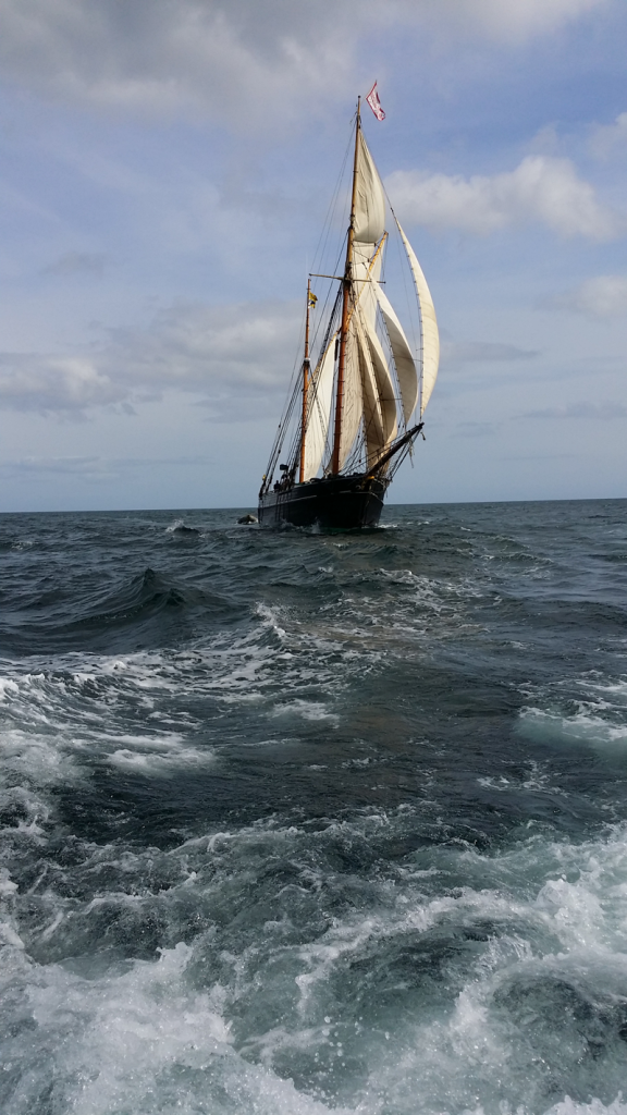 Bessie Ellen full sail at Falmouth Tall Ships 2-14